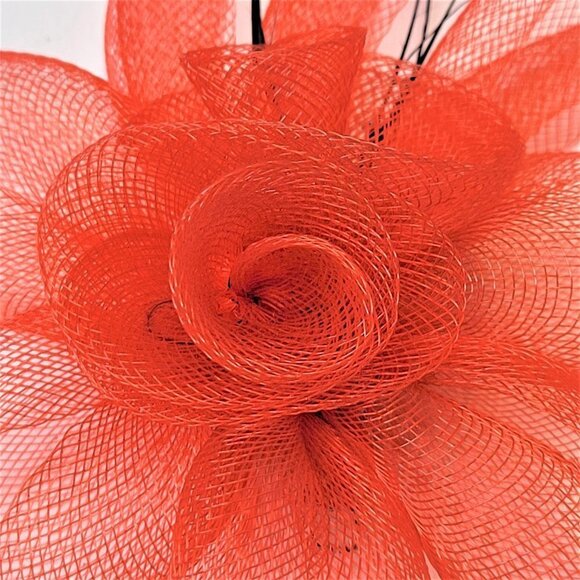Red Floral Fascinator Hair Clip Flower Corsage Flower Floral Hair Accessory - Picture 6 of 9